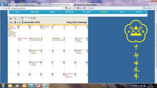 wing chun calendar